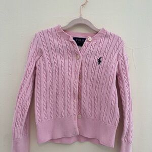 Polo by Ralph Lauren Pink Cable Knit Cardigan size 3T